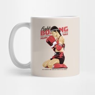 Classic Muay Thai Boxing Girl Fight Mug